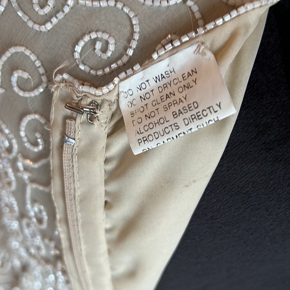 Vintage Stenay beaded cream cocktail evening dress! Sz6 fully lined - Picture 7 of 8